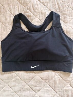 NWOT Nike DRI-FIT Black Racerback Sports Bra with White Swoosh 2XL